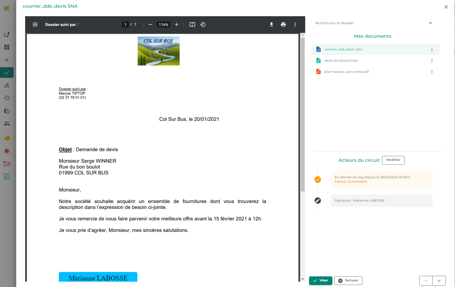 Illustration de l'interface