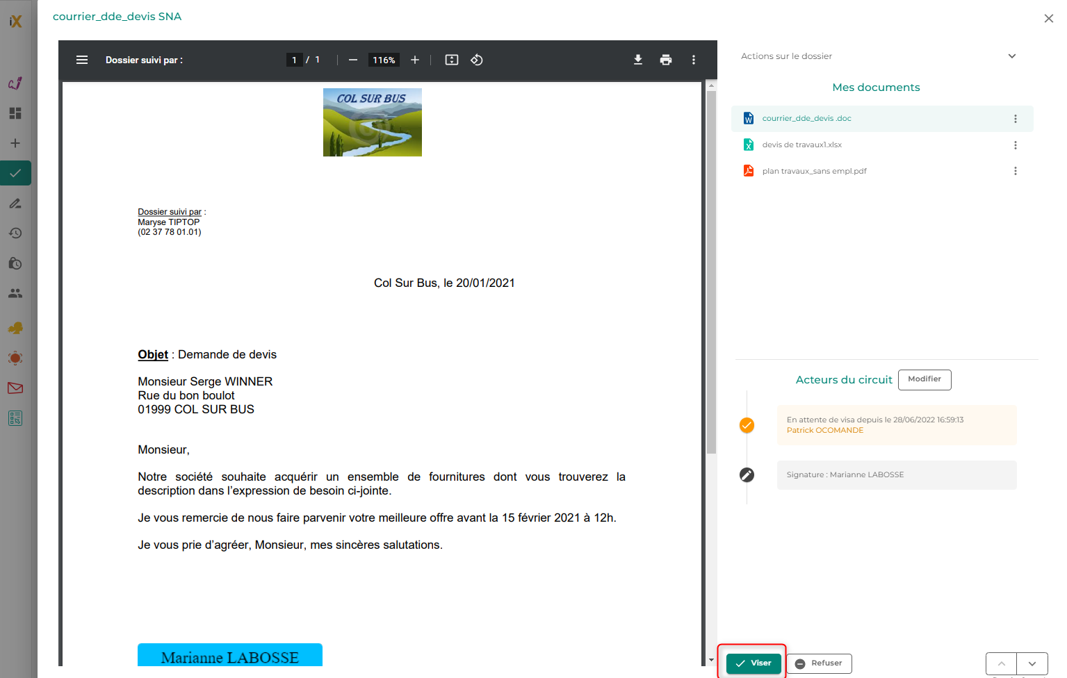 Illustration de l'interface