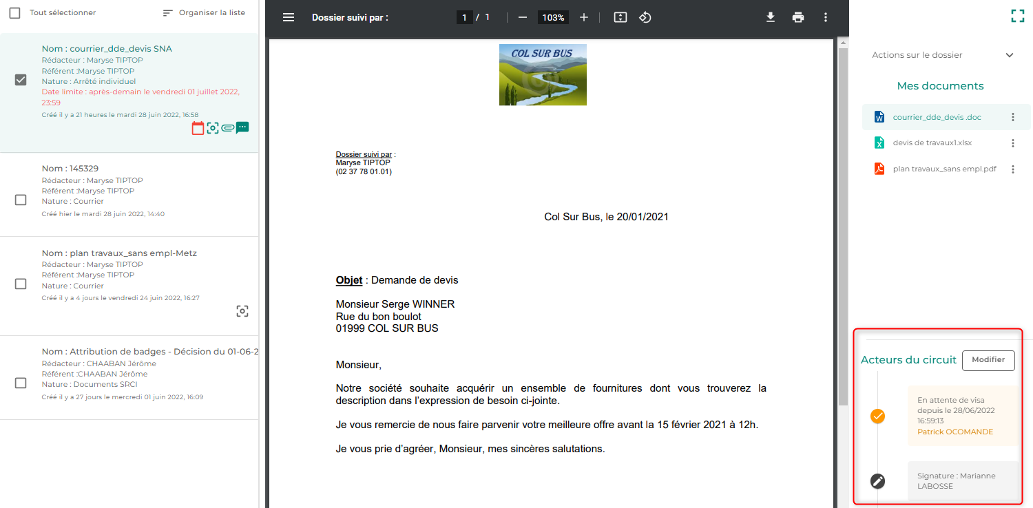 Illustration de l'interface