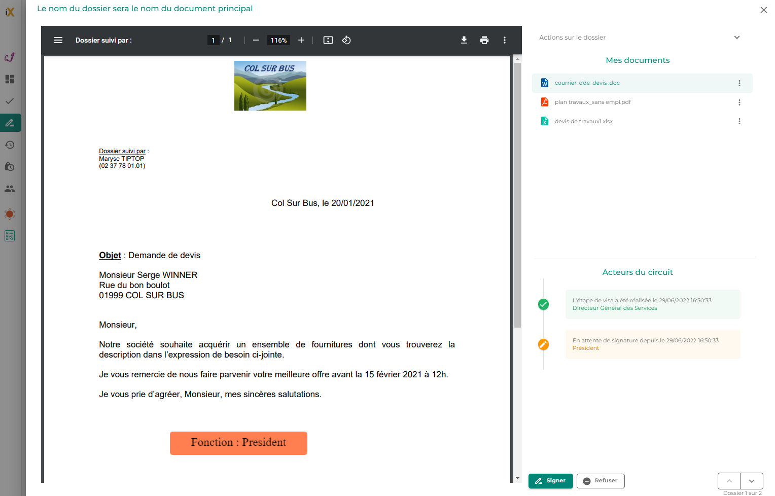 Illustration de l'interface