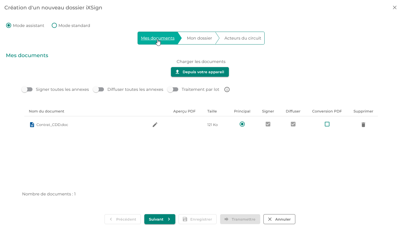 Illustration de l'interface