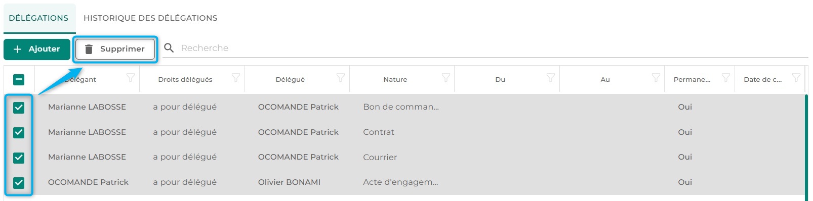 Illustration de l'interface